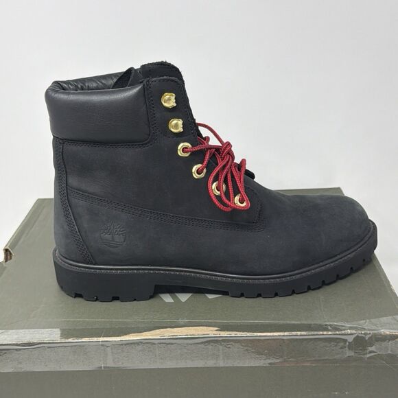 Timberland Heritage 6” Waterproof Boots Women’s 10 Black Nubuck Red STORE MODEL - Picture 7 of 16